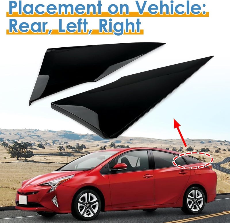 KITONLA Rear Quarter Moldings Left & Right, Fit for Toyota Prius 2016-2021, Rear Triangular Cover Plate, Replace# 62505-47012 62506-47012 - Image 5